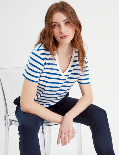T-shirt manches courtes blanc femme