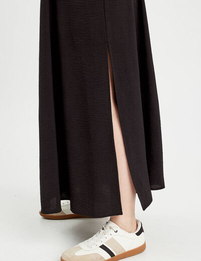 Jupe longue évasée noir femme