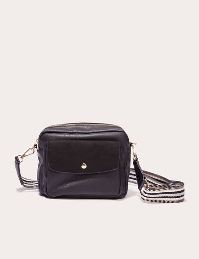 Sac carré en bandoulière noir femme