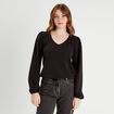 Pull dos en dentelle noir femme