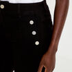 Jean wide leg cropped taille haute denim noir femme