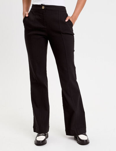 Pantalon bootcut stretch noir femme