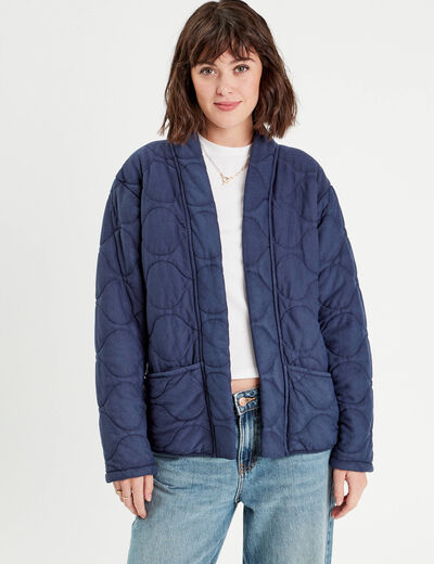 Veste matelassée bleu marine femme