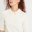 T-shirt col bijoux ecru femme