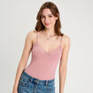 Body avec dentelle vieux rose femme
