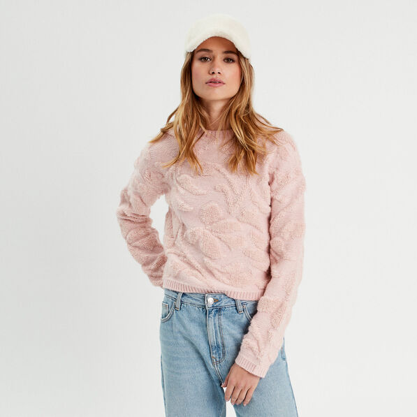 pull manches longues rose clair femme Pull manches longues rose clair femme