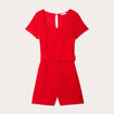 Combishort ceinturée rouge femme