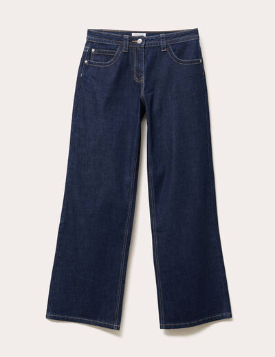 Jeans droit taille basse denim brut femme