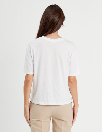T-shirt manches courtes blanc femme