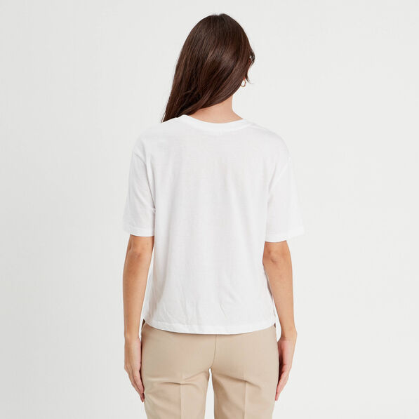 T-shirt manches courtes blanc femme