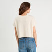 Pull dos devant détail noeud sable femme