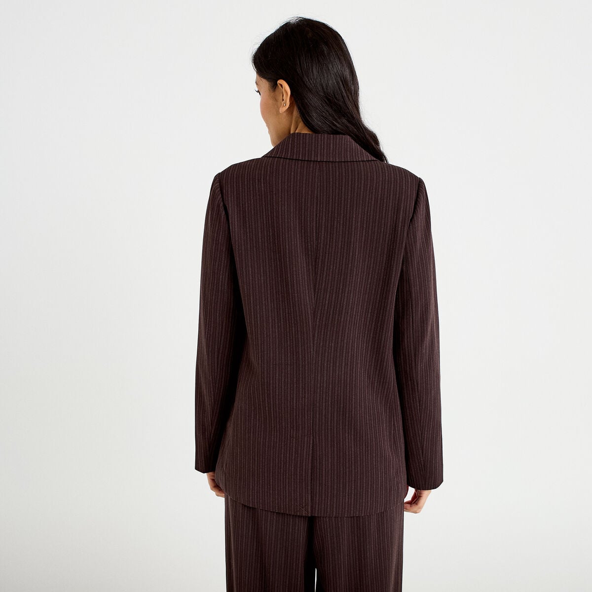 Blazer col classique manches longues marron femme