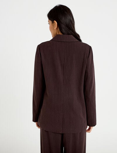 Blazer col classique manches longues marron femme