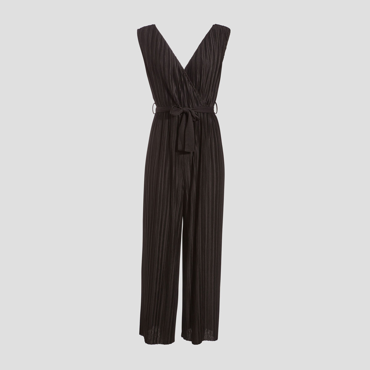 Combinaison pantalon plissée noir femme