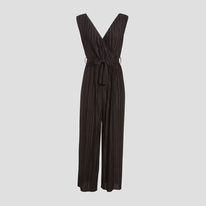 Combinaison pantalon plissée noir femme