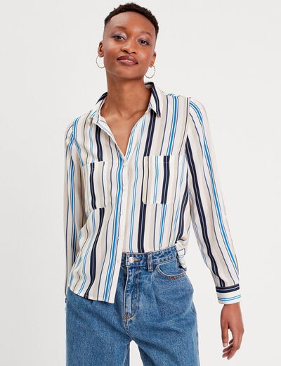Chemise manches longues blanc femme