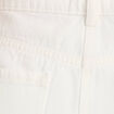 Short droit brodé en jean blanc femme