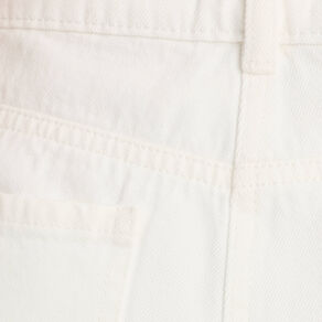 short droit brode en jean blanc femme Short droit brodé en jean blanc femme