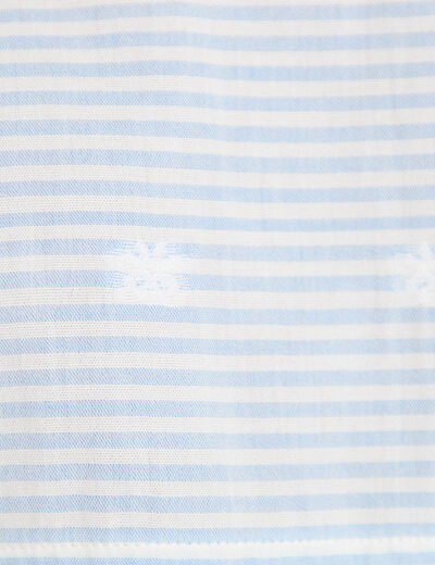 Chemise droite manches longues bleu clair femme