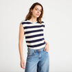 T-shirt col rond sans manches blanc femme