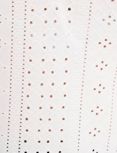 Débardeur broderie anglaise ecru femme
