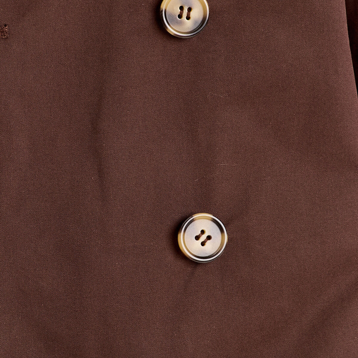 Trench court boutonné marron foncé femme