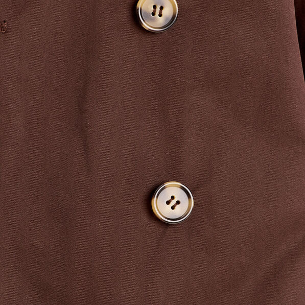 Trench court boutonné marron foncé femme