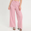 Pantalon large fluide rouge fonc&eacute; femme