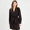 Robe droite ceinturée noir femme