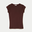 T-shirt manches courtes marron femme