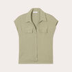 Blouse manches courtes vert pastel femme