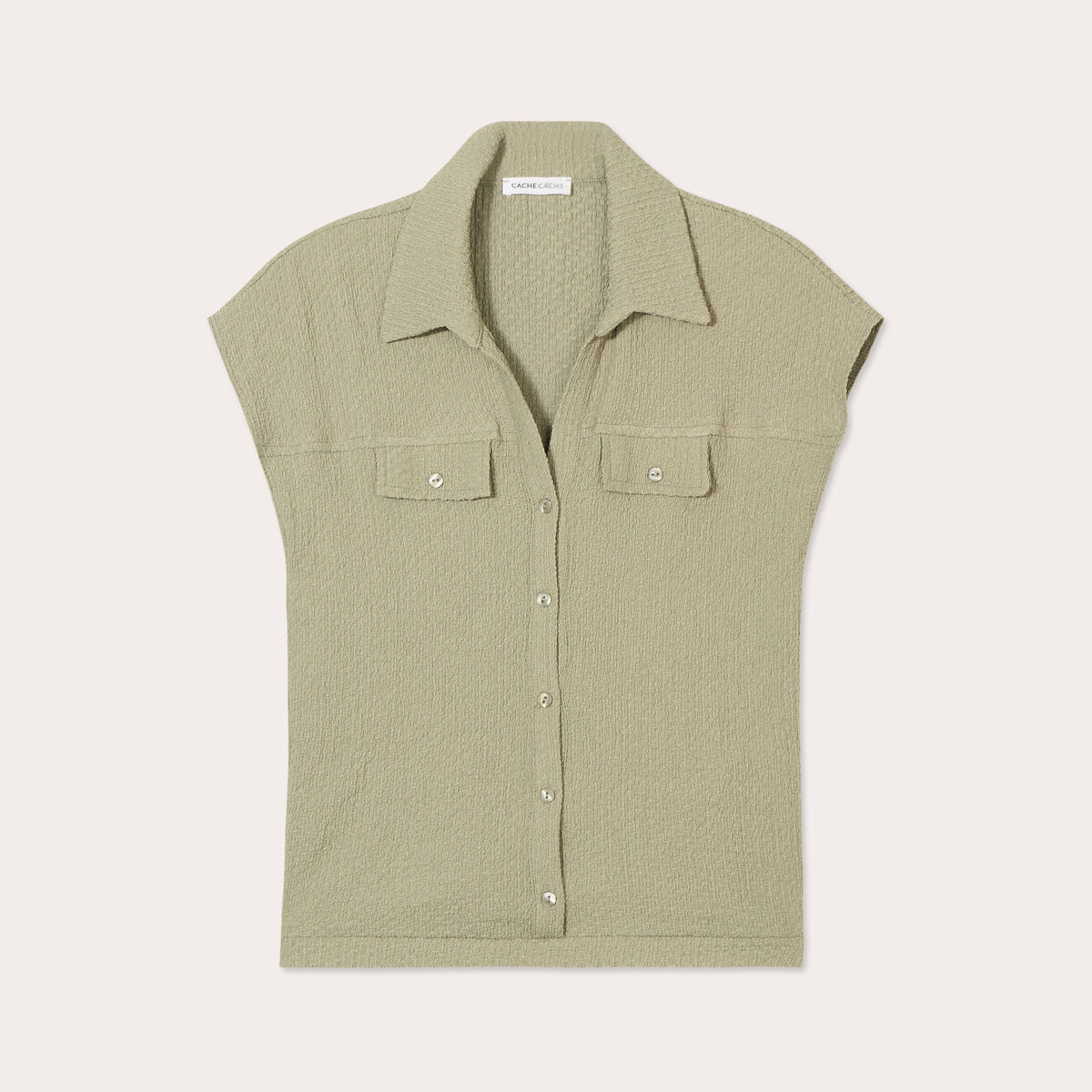 Blouse manches courtes vert pastel femme
