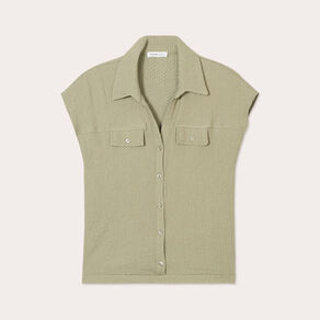 Blouse manches courtes vert pastel femme