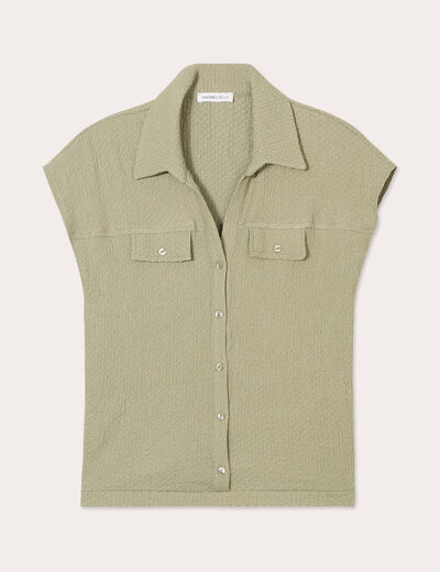 Blouse manches courtes vert pastel femme