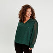 Blouse manches longues vert foncé femme