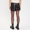 Jupe-short trap&egrave;ze en similicuir noir femme