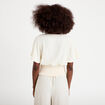 Blouse smock&eacute;e manches courtes ecru femme