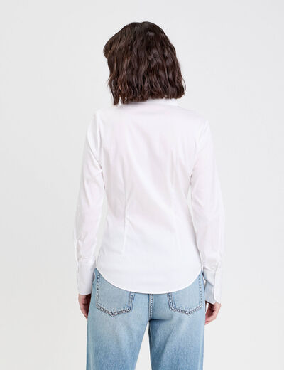 Chemise manches longues ecru femme