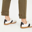 Pantalon cargo bas resserré vert foncé femme