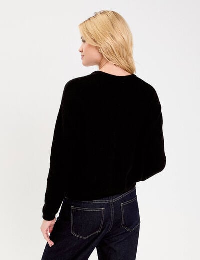 Gilet manches longues noir femme
