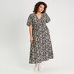 Robe longue évasée blanc femme