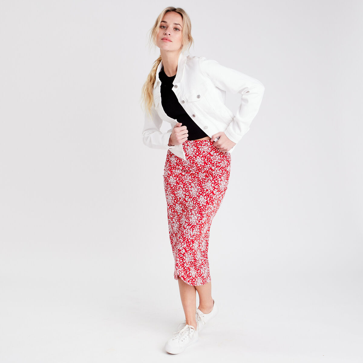 Veste denim ecru femme