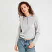 Sweat à capuche gris clair femme