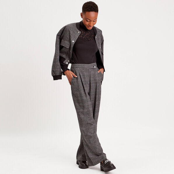Pantalon large noir femme
