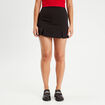 Jupe-short droite fentes noir femme
