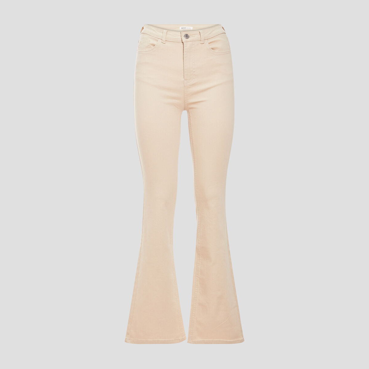 Jeans flare taille haute sable femme