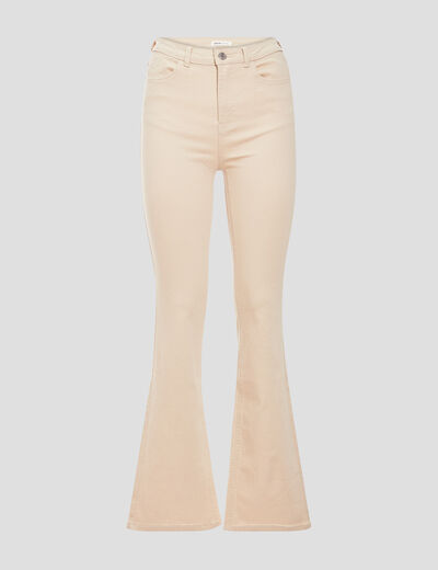 Jeans flare taille haute sable femme