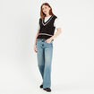 Pull sans manches noir femme