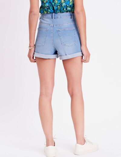 Short droit en jean denim triple stone femme