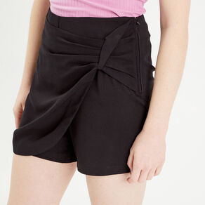 Jupe-short droite noir femme